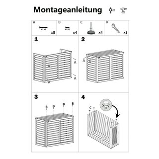 Verkleidung Klimaanlage Wrmepumpe aus Holz in natur Sichtschutz fr Auengerte