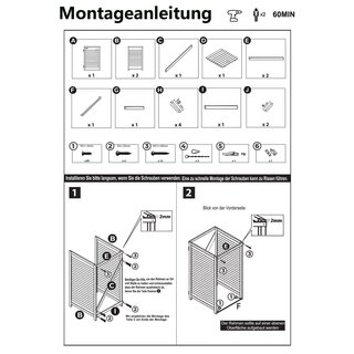 M�lltonnenbox M�lltonnenverkleidung f�r 1 Tonne bis 240L in anthrazit ROMA