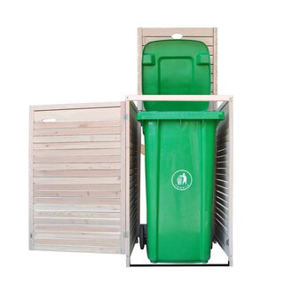 M�lltonnenbox M�lltonnenverkleidung f�r 1 Tonne bis 240L in natur  ROMA