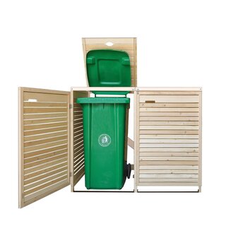 M�lltonnenbox M�lltonnenverkleidung f�r 2 Tonnen bis 240L in natur  ROMA