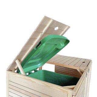 M�lltonnenbox M�lltonnenverkleidung f�r 2 Tonnen bis 240L in natur  ROMA