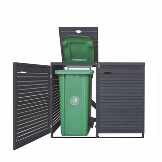 M�lltonnenbox M�lltonnenverkleidung f�r 4 Tonnen bis 240L in anthrazit ROMA