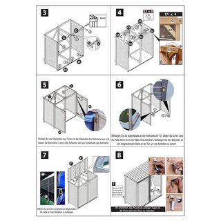 M�lltonnenbox M�lltonnenverkleidung f�r 4 Tonnen bis 240L in anthrazit ROMA