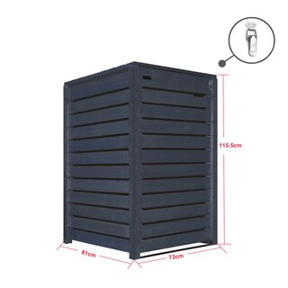 Mlltonnenbox Mlltonnenverkleidung anthrazit Holz 240L Modell Heide 1 Tonne