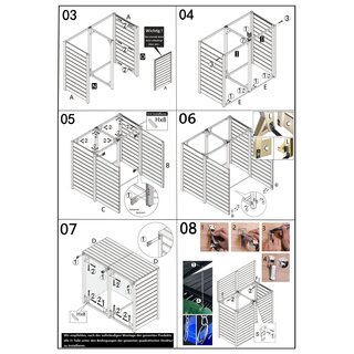 Mlltonnenbox Mlltonnenverkleidung anthrazit Holz 240L Modell Heide 3 Tonnen