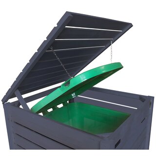 Mlltonnenbox Mlltonnenverkleidung anthrazit Holz 240L Modell Heide 3 Tonnen