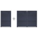 Mülltonnenbox Mülltonnenverkleidung anthrazit Holz 240L...