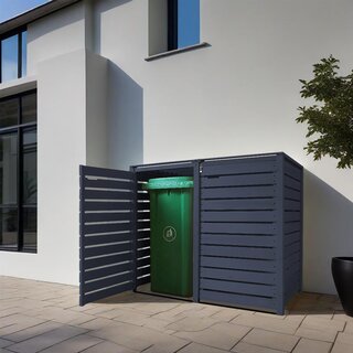 Mlltonnenbox Mlltonnenverkleidung anthrazit Holz 240L Modell Heide 4 Tonnen