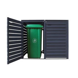 Mlltonnenbox Mlltonnenverkleidung anthrazit Holz 240L Modell Heide 4 Tonnen