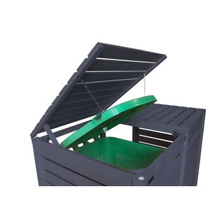 Mlltonnenbox Mlltonnenverkleidung anthrazit Holz 240L Modell Heide 4 Tonnen