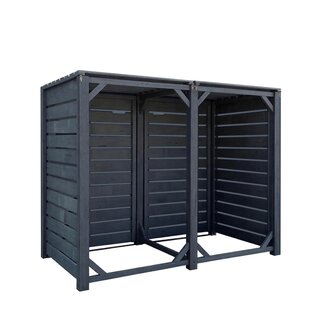 Mlltonnenbox Mlltonnenverkleidung anthrazit Holz 240L Modell Heide 4 Tonnen
