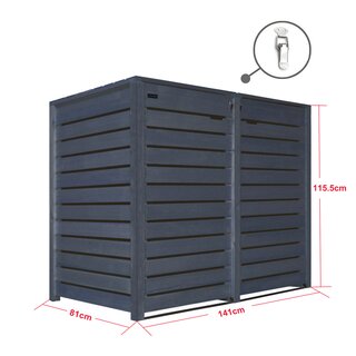Mlltonnenbox Mlltonnenverkleidung anthrazit Holz 240L Modell Heide 4 Tonnen