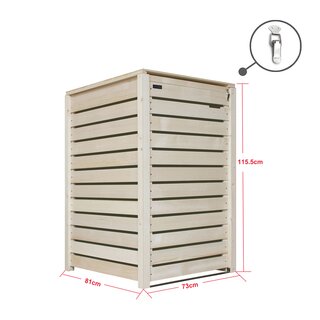 Mlltonnenbox Mlltonnenverkleidung in Natur Holz 240L Modell Heide 1 Tonne