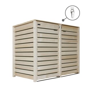 Mlltonnenbox Mlltonnenverkleidung in Natur Holz 240L Modell Heide 2 Tonnen