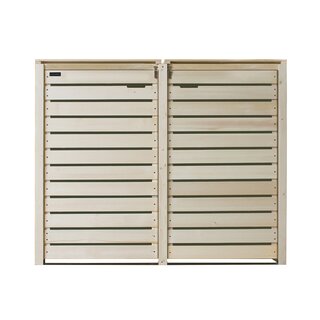 Mlltonnenbox Mlltonnenverkleidung in Natur Holz 240L Modell Heide 2 Tonnen