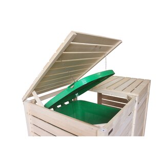 Mlltonnenbox Mlltonnenverkleidung in Natur Holz 240L Modell Heide 2 Tonnen