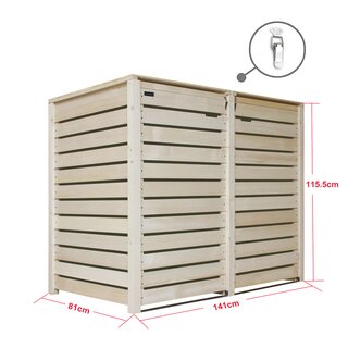 Mlltonnenbox Mlltonnenverkleidung in Natur Holz 240L Modell Heide 2 Tonnen