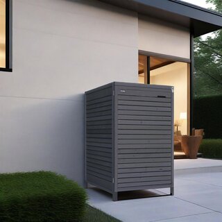 Mlltonnenverkleidung aus Holz in anthrazit fr 1 Tonne...