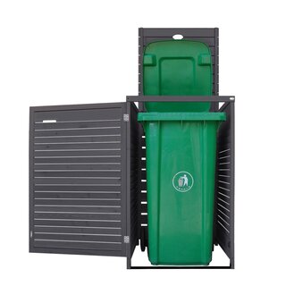 Mlltonnenverkleidung aus Holz in anthrazit fr 1 Tonne bis 240 Liter ADRIA24 (B) B-Ware