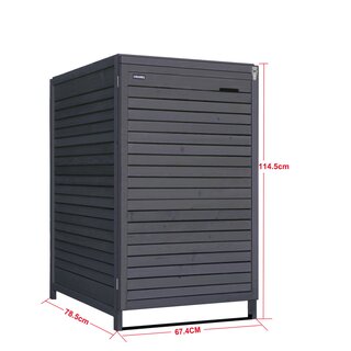 Mlltonnenverkleidung aus Holz in anthrazit fr 1 Tonne bis 240 Liter ADRIA24 (B) B-Ware