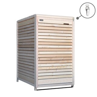 Mlltonnenverkleidung aus Holz in Natur  fr 1 Tonne bis...