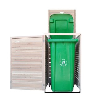 Mlltonnenverkleidung aus Holz in Natur  fr 1 Tonne bis 240 Liter ADRIA22 (B) B-Ware