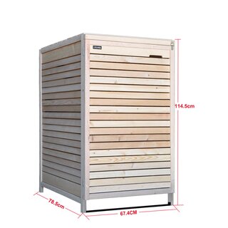 Mlltonnenverkleidung aus Holz in Natur  fr 1 Tonne bis 240 Liter ADRIA22 (B) B-Ware