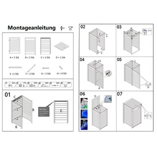 Mlltonnenverkleidung aus Holz in Natur  fr 1 Tonne bis 240 Liter ADRIA22 (B) B-Ware