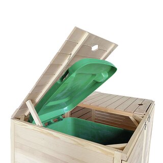 Mlltonnenverkleidung aus Holz in Natur  fr 2 Tonnen bis 240 Liter ADRIA24 (B) B-Ware