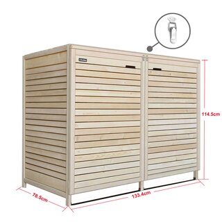 Mlltonnenverkleidung aus Holz in Natur  fr 2 Tonnen bis 240 Liter ADRIA24 (B) B-Ware