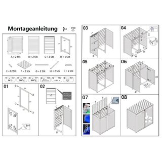 Mlltonnenverkleidung aus Holz in Natur  fr 2 Tonnen bis 240 Liter ADRIA24 (B) B-Ware