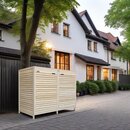 M�lltonnenverkleidung aus Holz in Natur  f�r 2 Tonnen bis...