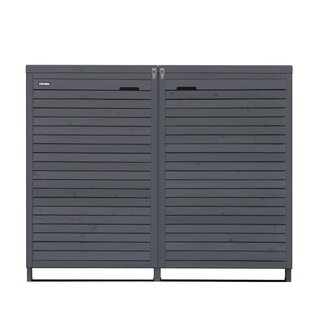 Mlltonnenverkleidung aus Holz in anthrazit fr 2 Tonnen bis 240 Liter ROMA (B) B-Ware