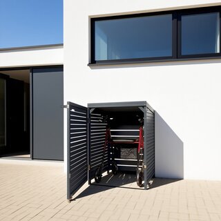 Rollator Garage Rollatorbox Gerteschuppen mit Pultdach Gartenhaus in anthrazit