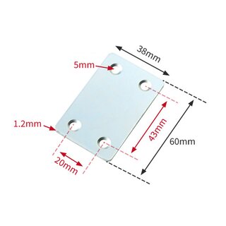 8 x Flachverbinder 60 mm x 38 mm Stahl verzinkt Holzverbinder Verbindungsbleche