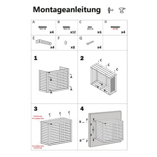 Verkleidung Au�enger�t Klimaanlage W�rmepumpe 86 cm x 60 cm x 32 cm anthrazit