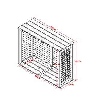Verkleidung Au�enger�t Klimaanlage W�rmepumpe 86 cm x 60 cm x 32 cm in Natur