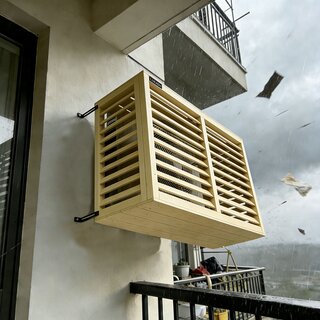 Verkleidung Au�enger�t Klimaanlage W�rmepumpe 86 cm x 60 cm x 32 cm in Natur