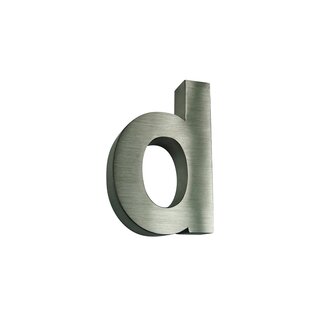 3D-Buchstabe d Edelstahl V2A H15cm Arial  inkl. Versand