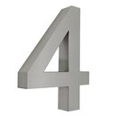 3D-Hausnummer 4 Edelstahl V2A H20cm Arial  inkl. Versand