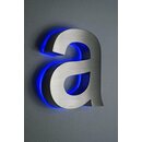 LED-Buchstabe a Edelstahl H15 cm blaue Beleuchtung DC 12V...