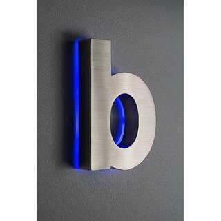 LED-Buchstabe b Edelstahl H15 cm blaue Beleuchtung DC 12V ohne Trafo