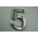 3D-Hausnummer 5 Edelstahl V2A H16cm filigrane Schrift...