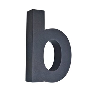 3D-Buchstabe b Edelstahl V2A H15cm schwarz Arial  inkl. Versand